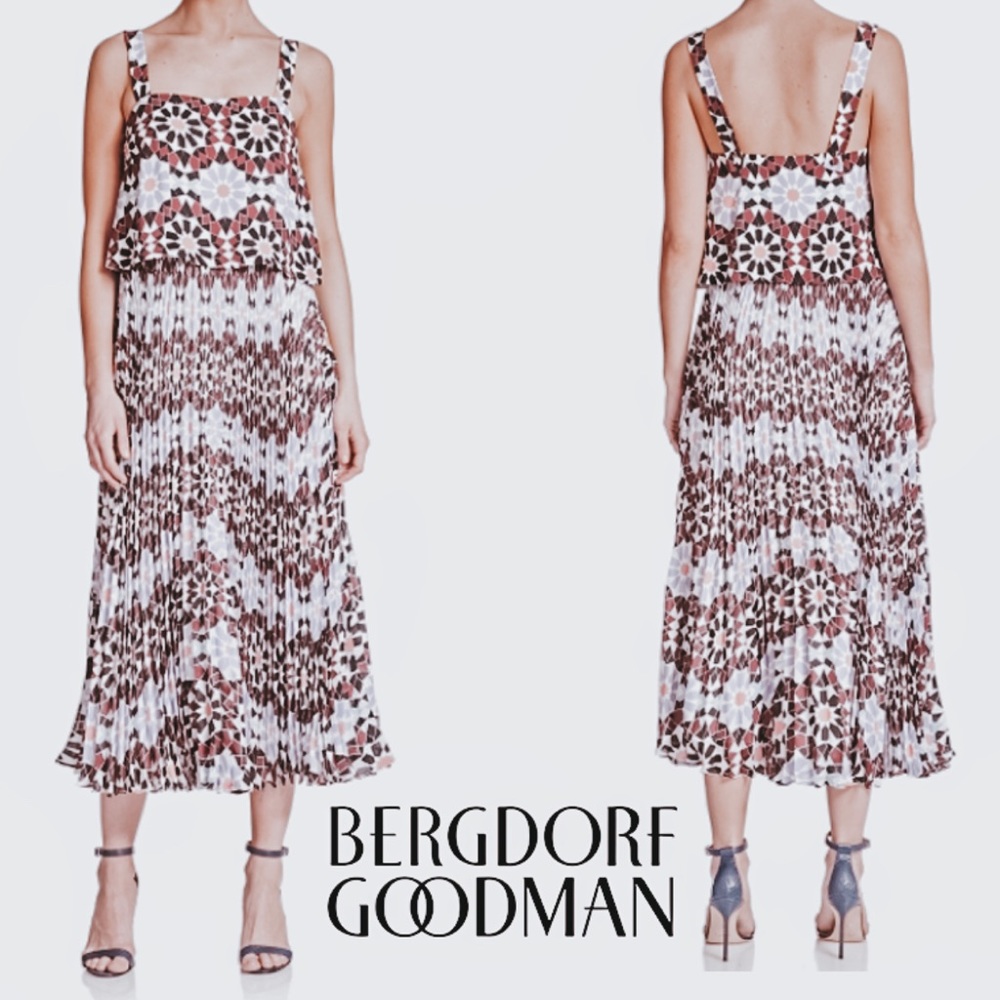 Silk Geometric-Print Maxi Dress